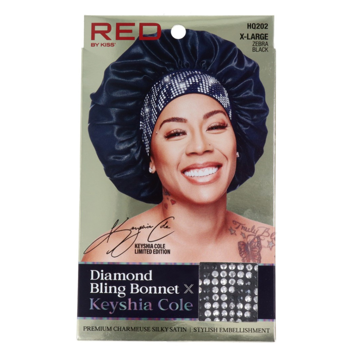Red Kiss Diamond Bling Bonnet Black Zebra XL