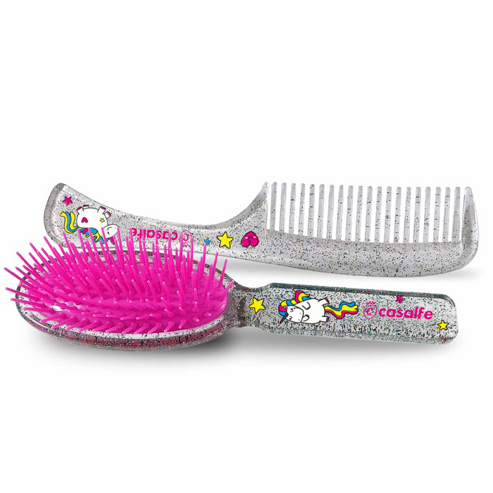 Casalfe Unicorn Glitter Brush & Comb Toiletry Bag