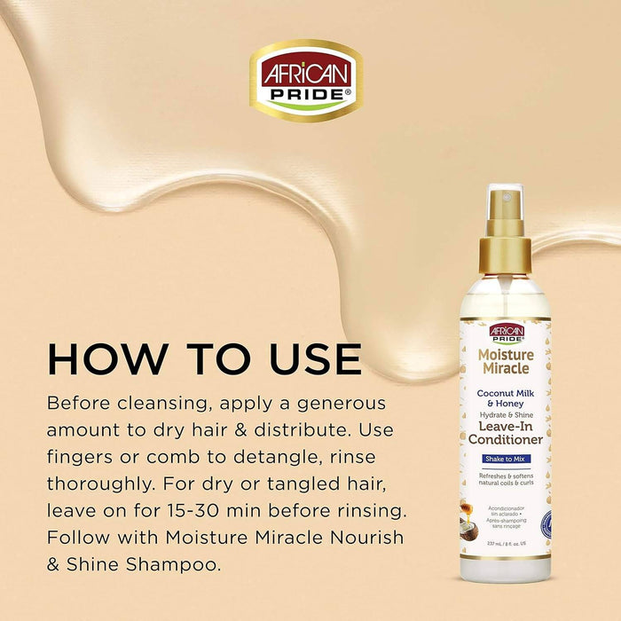 African Pride Moisture Miracle Leave-In Spray 8oz - Curly Stop