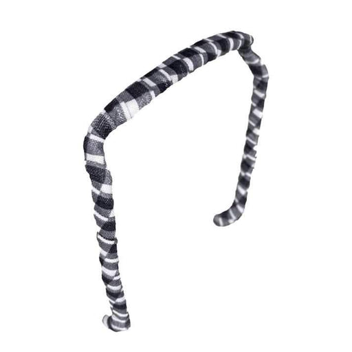 Gingham in White and Black Zazzy Bandz - Curly Stop