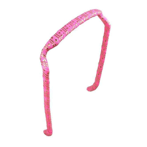 Hot Pink Gold Aztec Wrapped Zazzy Bandz - Curly Stop