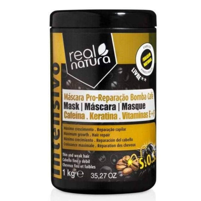 Real Natura Pro-Reparaçáo Bomba Cafe Mascarilla 1kg - Curly Stop