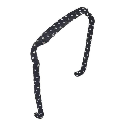 Zazzy Bandz Silver Polka Dots on Black - Curly Stop