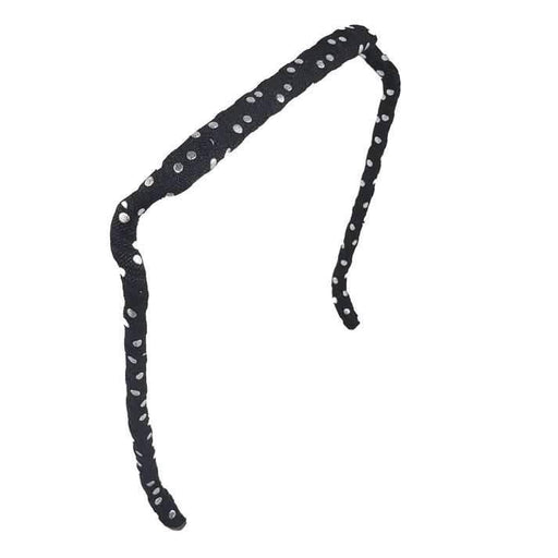 Zazzy Bandz Silver Polka Dots on Black - Curly Stop