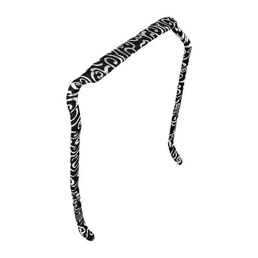 Zazzy Bandz Swirls of Silver on Black - Curly Stop